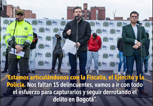 Alcalde Carlos Fernando Galan, da detalles de importantes capturas en Bogotá