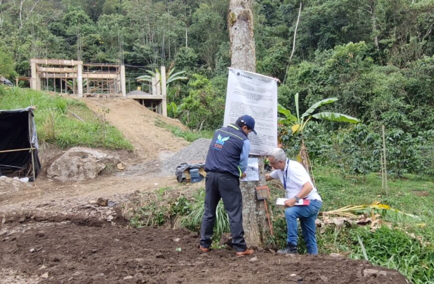 Obra civil se habría empezado a construir sin licencia ambiental, la CAR impuso medida preventiva.