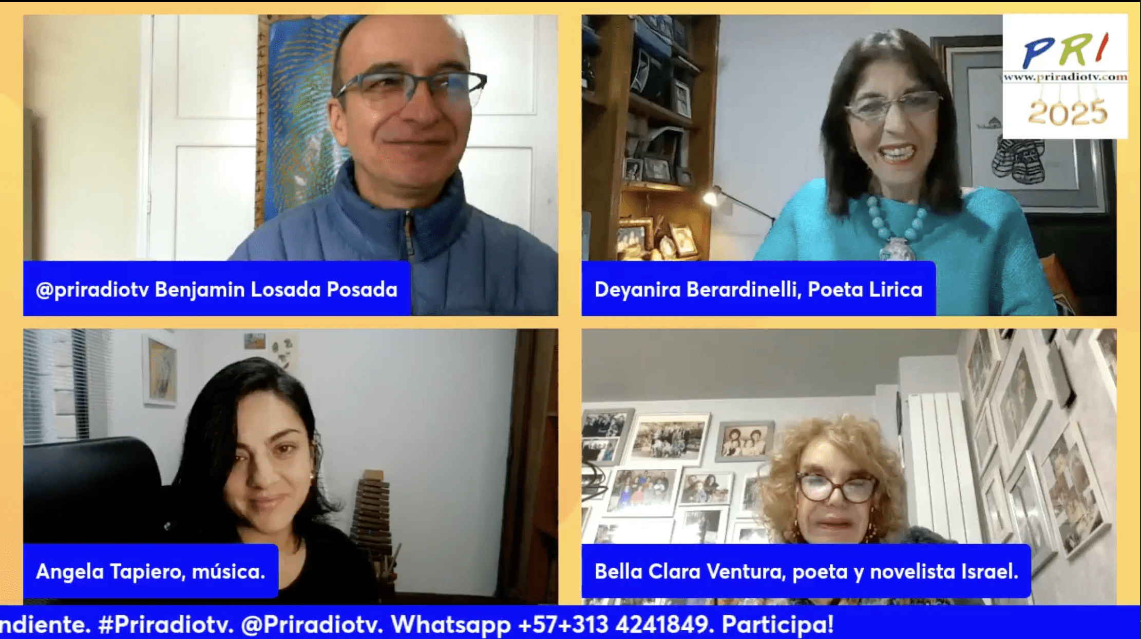 Angela Tapiero, m&uacute;sica, con Deyanira Berardinelli, Bella Ventura y Benjamin Losada