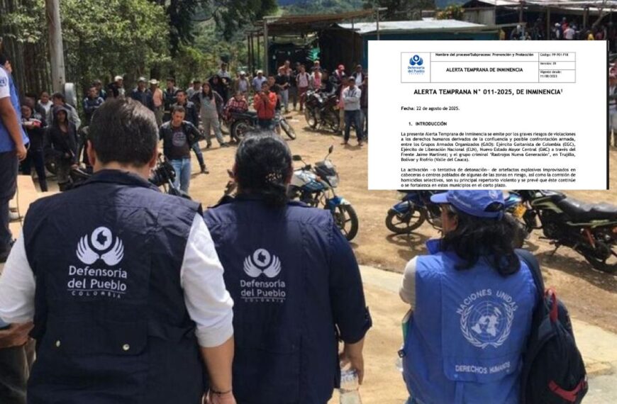 Alertas tempranas DH Valle del Cauca, Colombia, agosto 24 del 2025