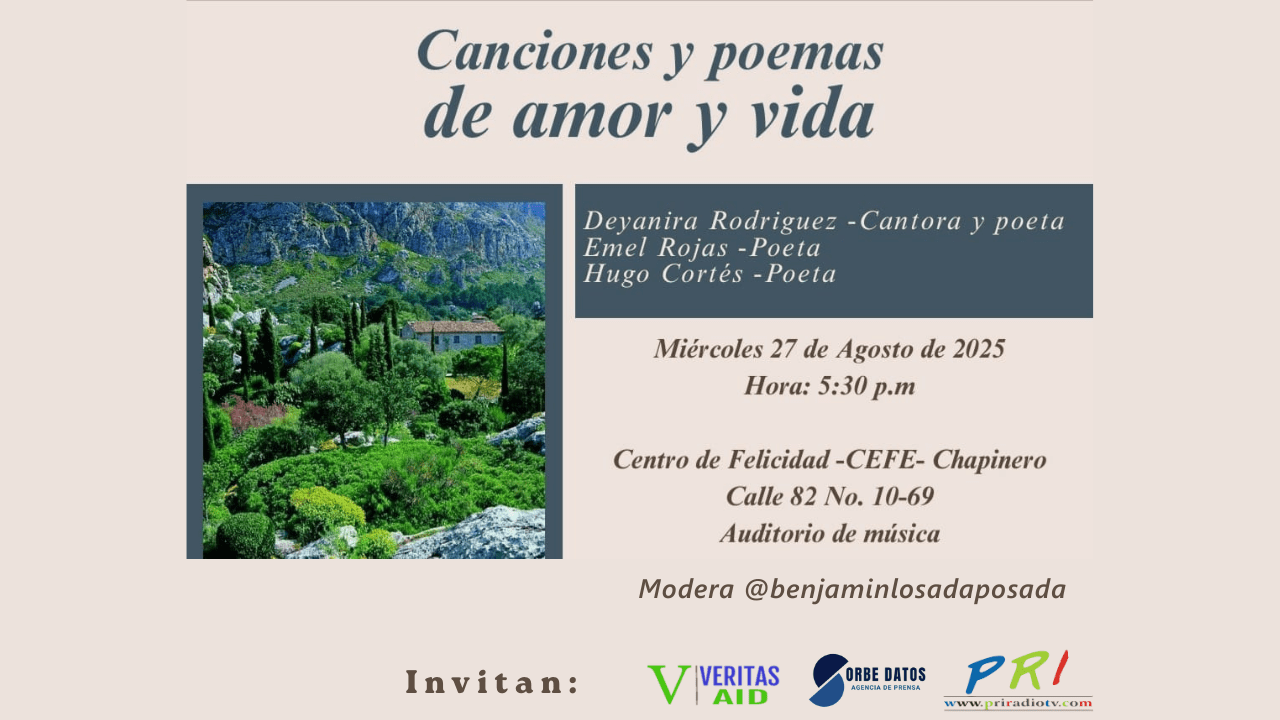 Canciones y poemas en Bogot&aacute;, Chapinero, agosto 27. &Uacute;nete.