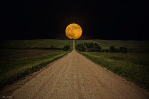camino en medio de la luna