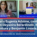 María Eugenia Adaime, cantautora, con Deyanira Berardinelli, Bella Ventura y Benjamin Losada.