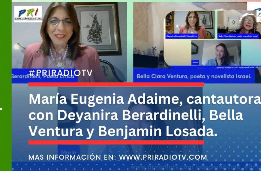María Eugenia Adaime, cantautora, con Deyanira Berardinelli, Bella Ventura y Benjamin Losada.