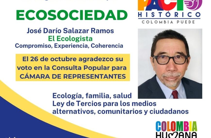 Por qué Darío Salazar, ambientalista quiere Cámara por Bogotá en Colombia Humana.