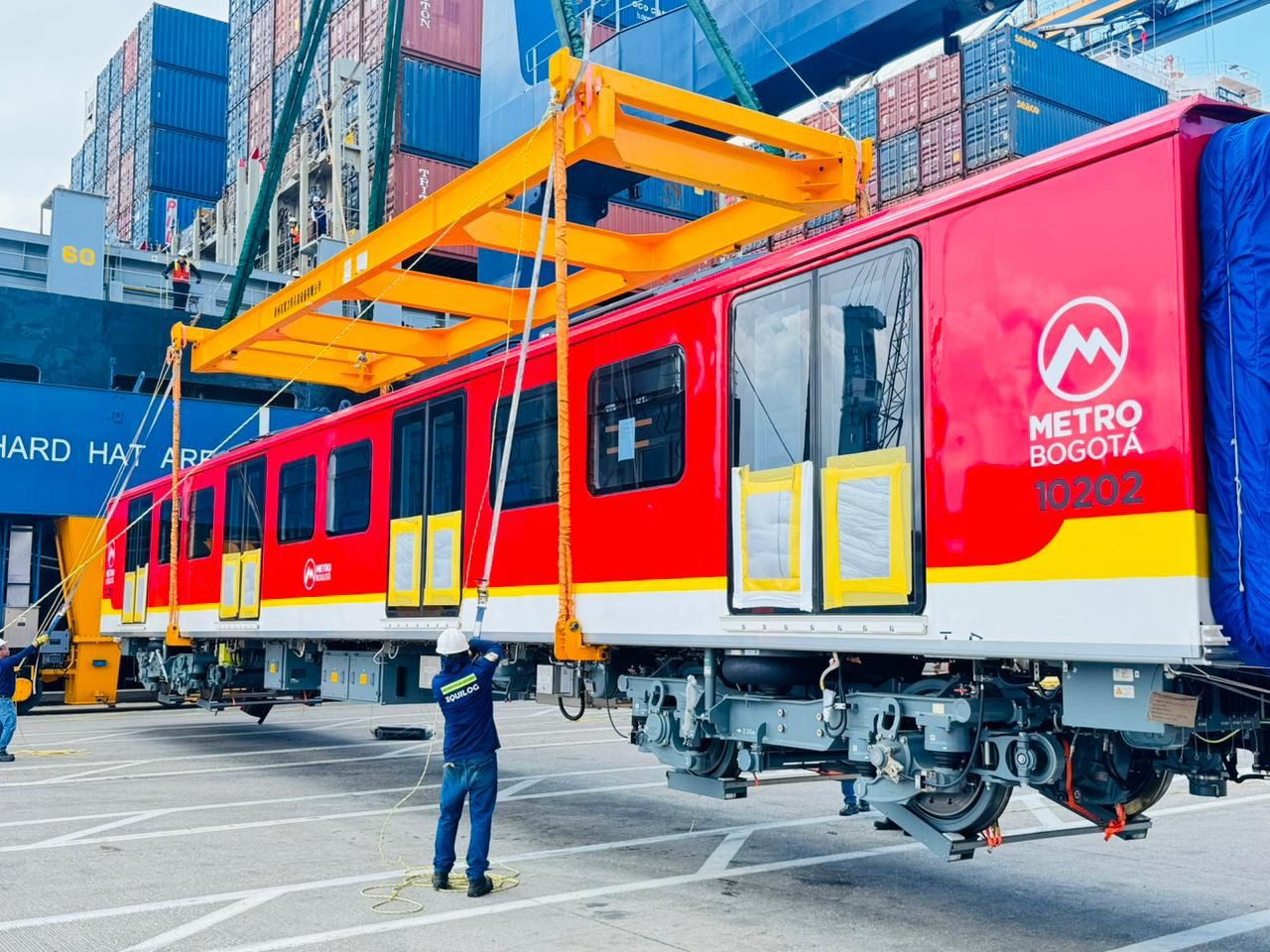 As&iacute; lleg&oacute; a Colombia el segundo tren de la L&iacute;nea 1 del Metro de Bogot&aacute;.
