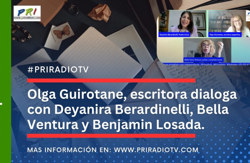 Olga Guirotane, escritora dialoga con Deyanira Berardinelli, Bella Ventura y Benjamin Losada.