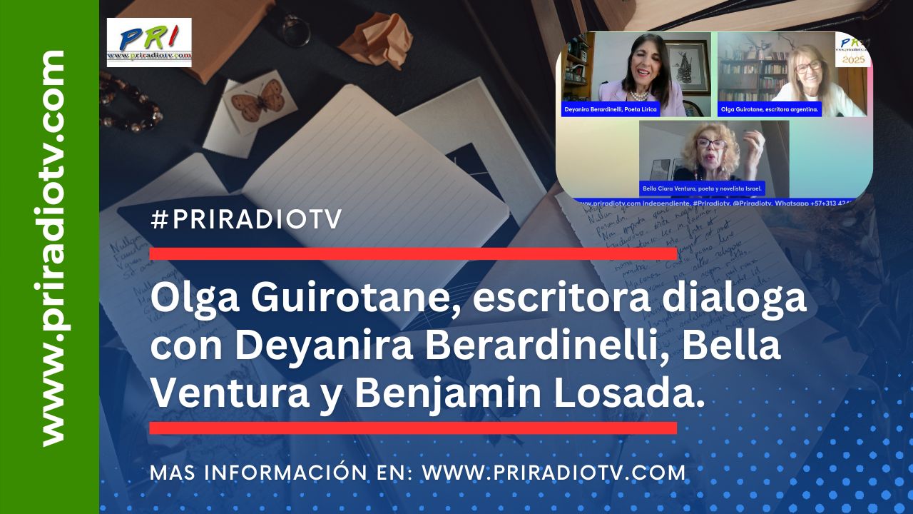 Olga Guirotane, escritora dialoga con Deyanira Berardinelli, Bella Ventura y Benjamin Losada.