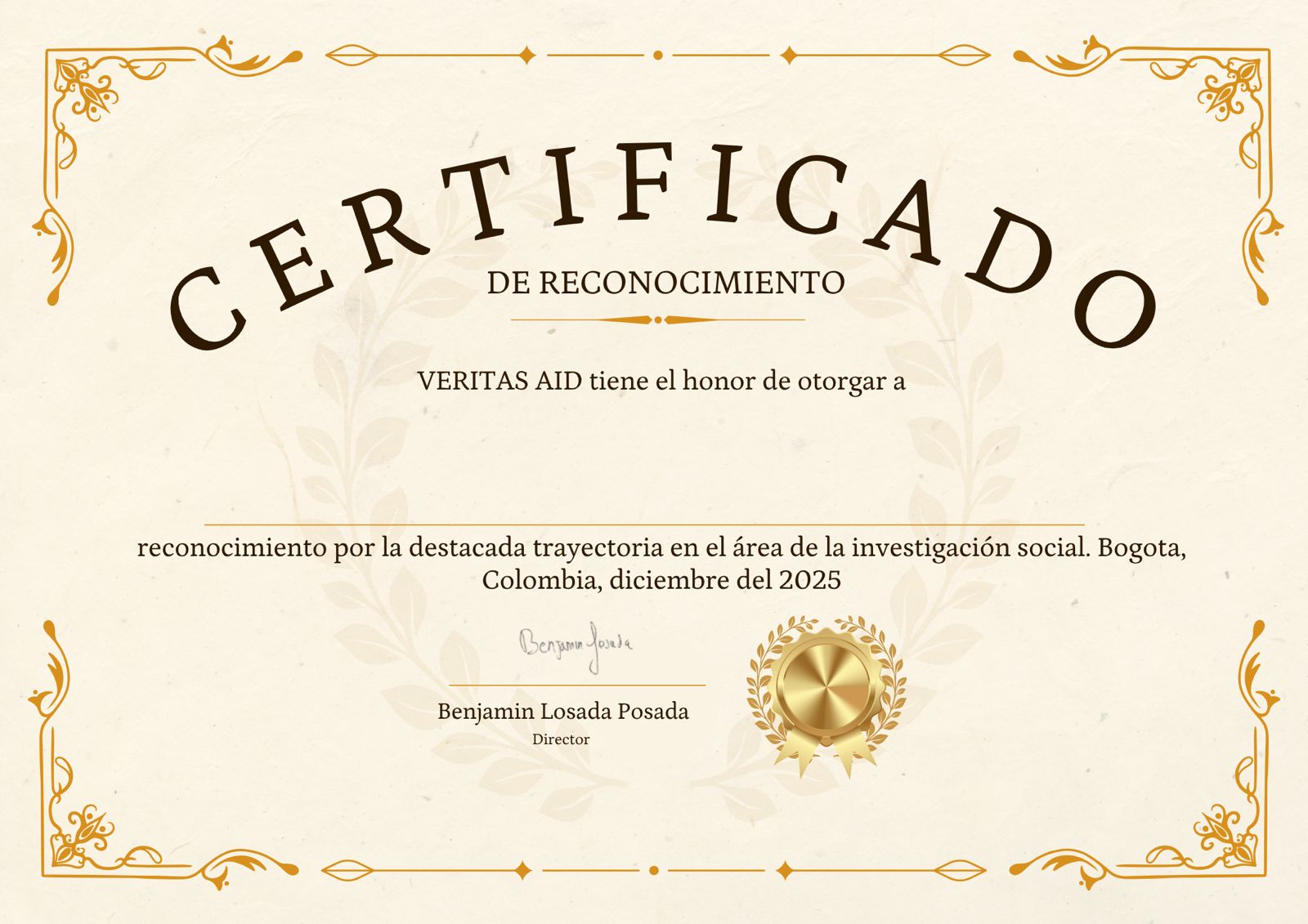 Veritas Aid reconoce a investigadores sociales.