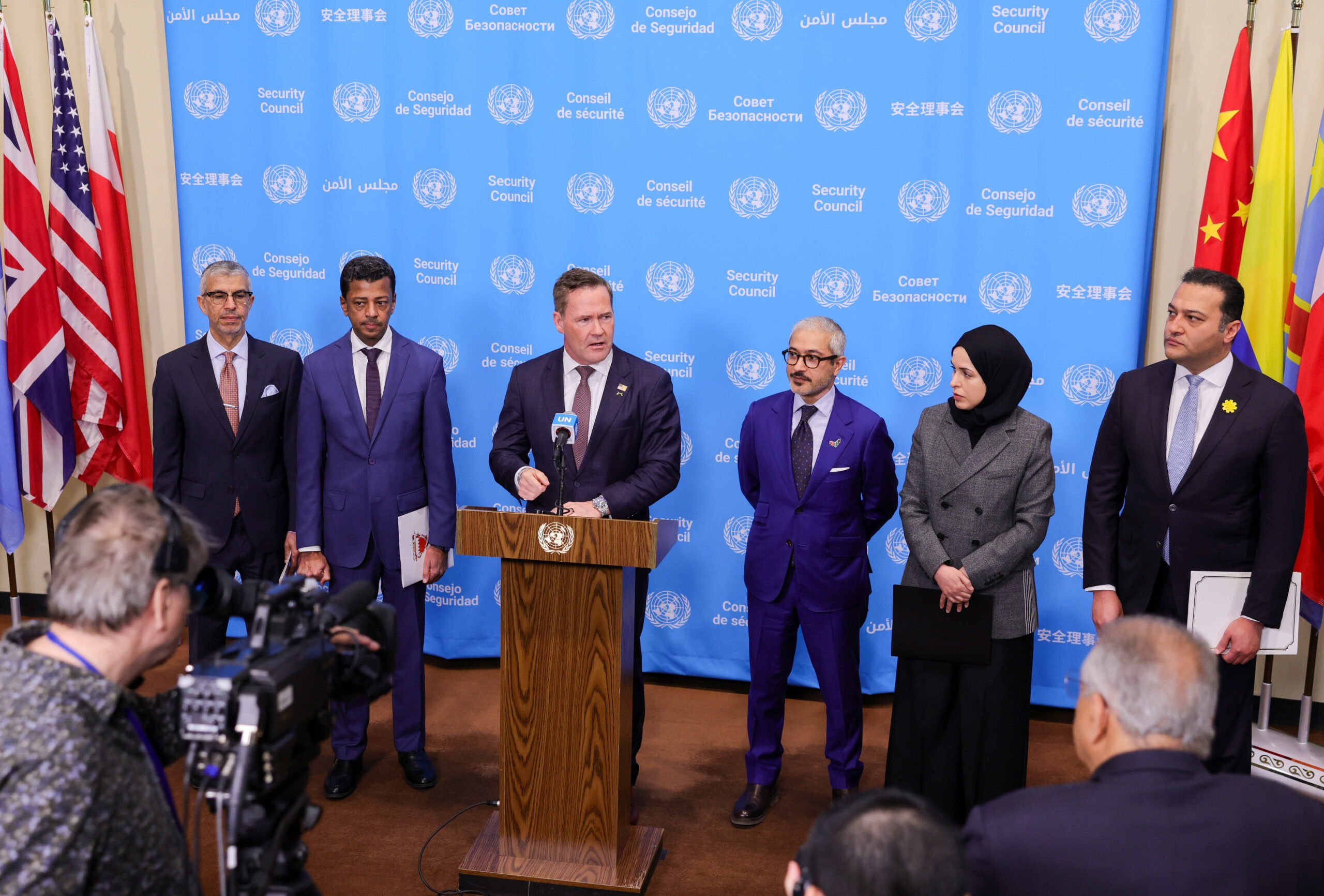 Embajador Mike Waltz durante declaración en la ONU sobre el estrecho de Ormuz y la libertad de navegación internacional