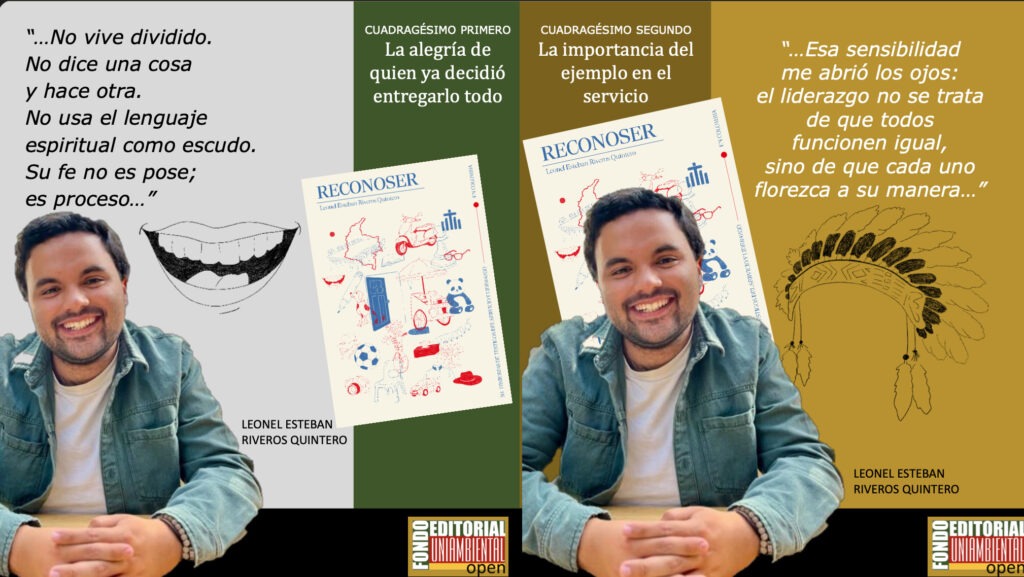 Leonel Esteban Riveros Quintero presentando su libro “RECONOSER” sobre liderazgo, servicio y humanidad.