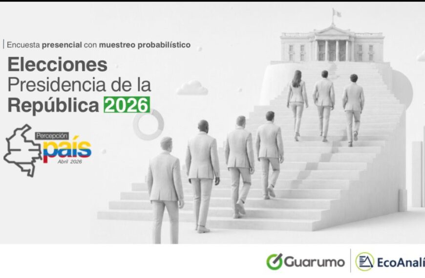 Gráfico de encuesta Guarumo sobre intención de voto en elecciones presidenciales Colombia 2026