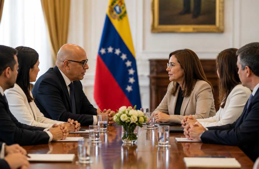 Representantes políticos venezolanos participando en una mesa de diálogo para impulsar la transición democrática y el fortalecimiento institucional en Venezuela.