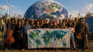 Artistas y representantes ambientales respaldan un tratado internacional para impulsar la transición energética y reducir el uso de combustibles fósiles.