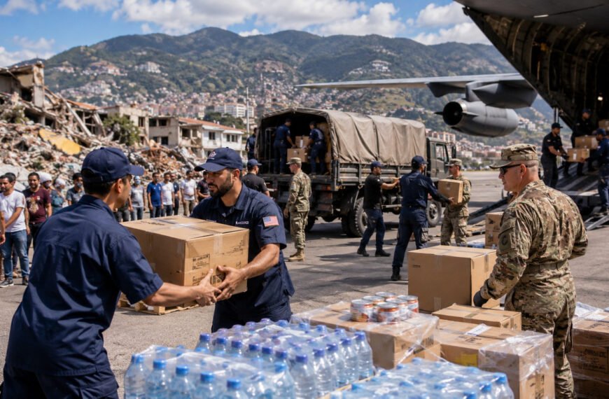 Equipos humanitarios y de rescate entregan asistencia de emergencia en Venezuela tras los terremotos de junio de 2026.