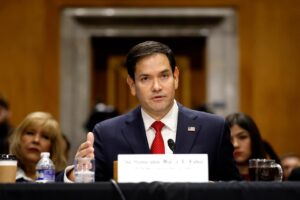 Marco Rubio durante comparecencia ante el Congreso de Estados Unidos sobre política exterior y presupuesto 2027.