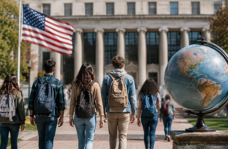 Estudiantes internacionales en una universidad de Estados Unidos durante la implementación de nuevas reglas para los visados F, J e I.
