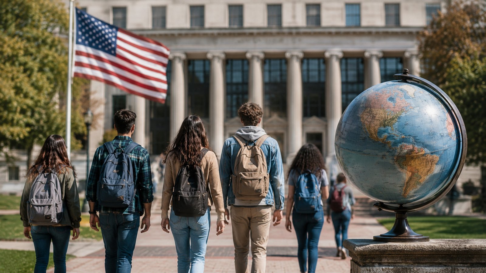 Estudiantes internacionales en una universidad de Estados Unidos durante la implementación de nuevas reglas para los visados F, J e I.