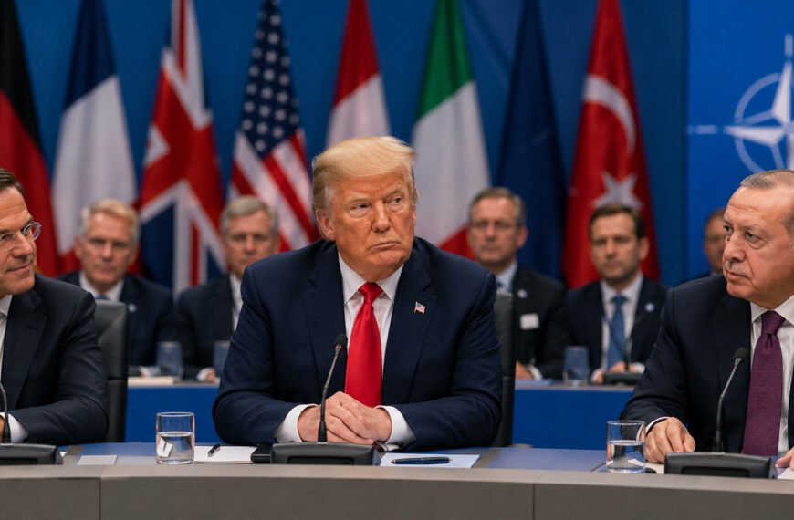 Donald Trump durante la Cumbre de la OTAN en Turquía promoviendo el incremento del gasto en defensa y la cooperación entre los países aliados.